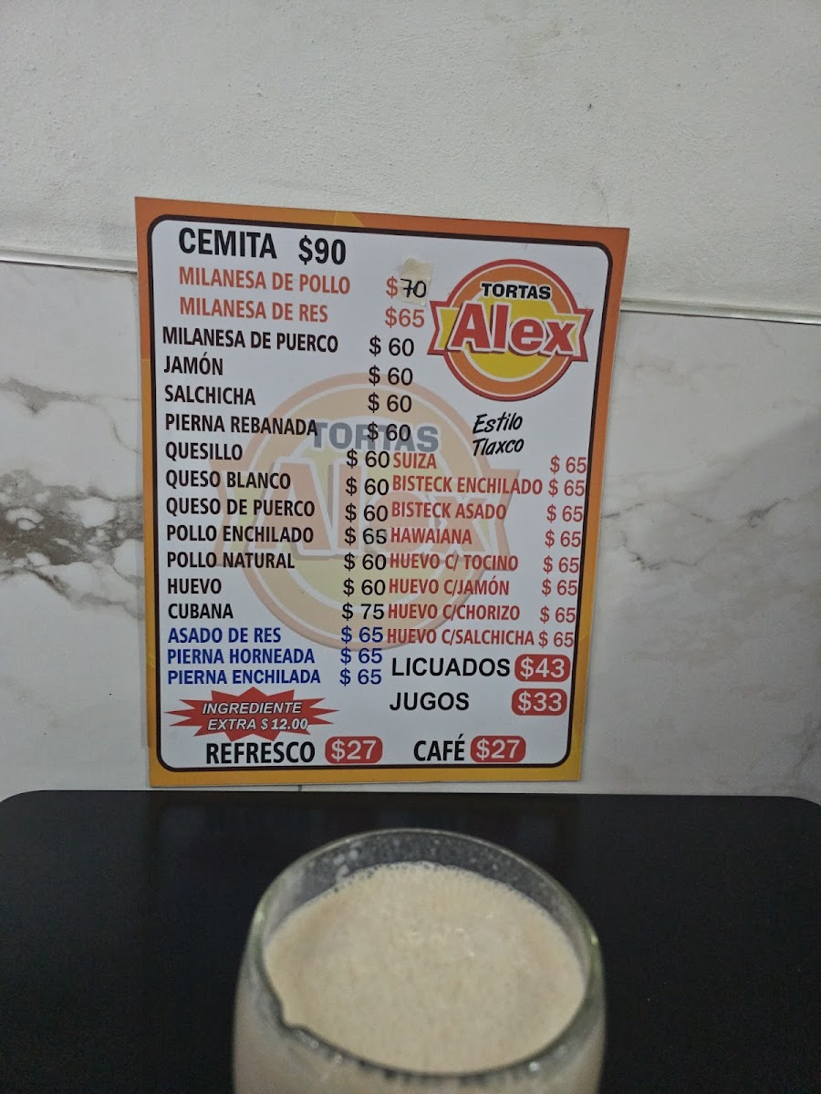 Tortas Alex Menu - Image 1